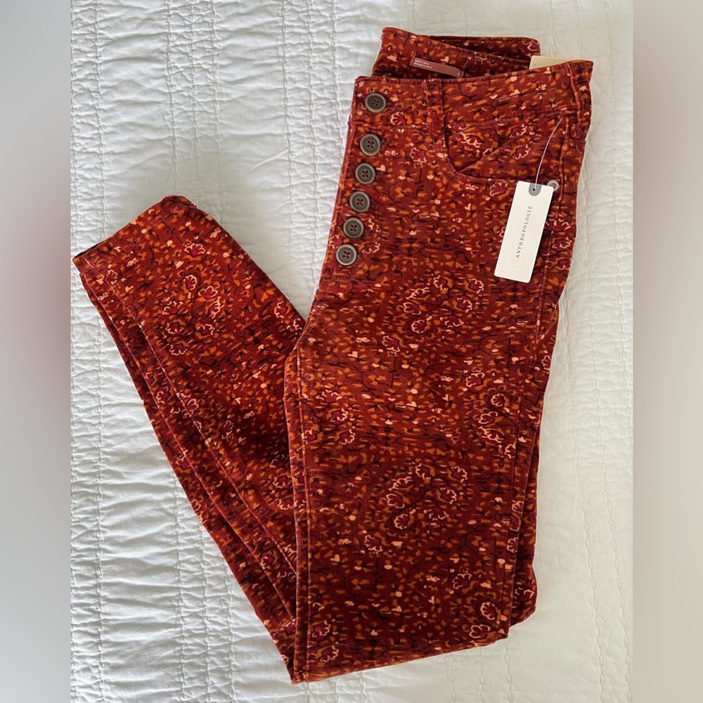 Anthropologie Pilcro high rise skinny corduroy pants. Size 26. NWT.